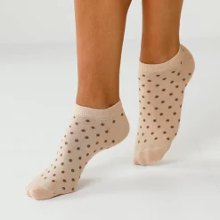 Panty’s, Kniekousen En Sokken<Blancheporte Korte sneakersokken met fantasiestippen - set van 5 paar ecru / beige