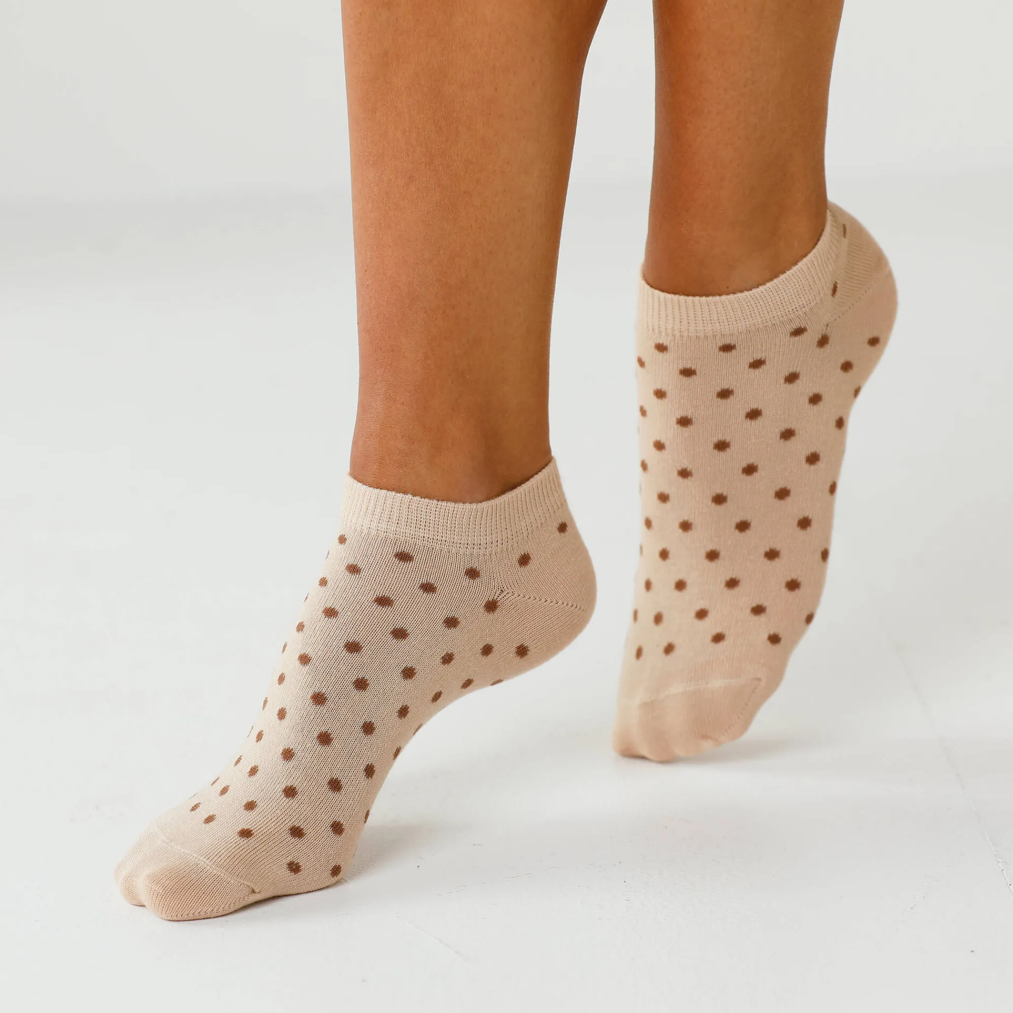 Panty’s, Kniekousen En Sokken<Blancheporte Korte sneakersokken met fantasiestippen - set van 5 paar ecru / beige