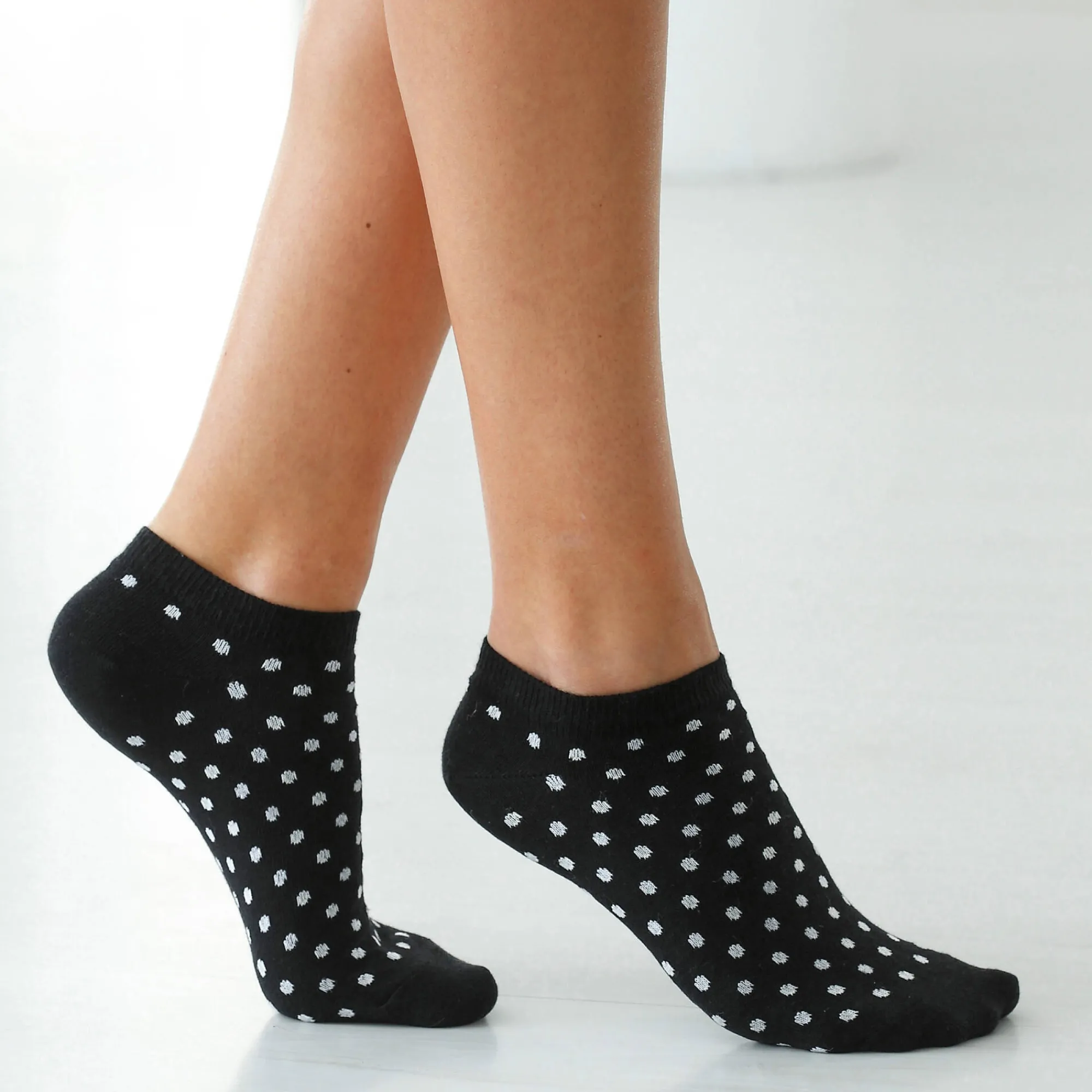 Panty’s, Kniekousen En Sokken<Blancheporte Korte sneakersokken met fantasiestippen - set van 5 paar grijs / zwart