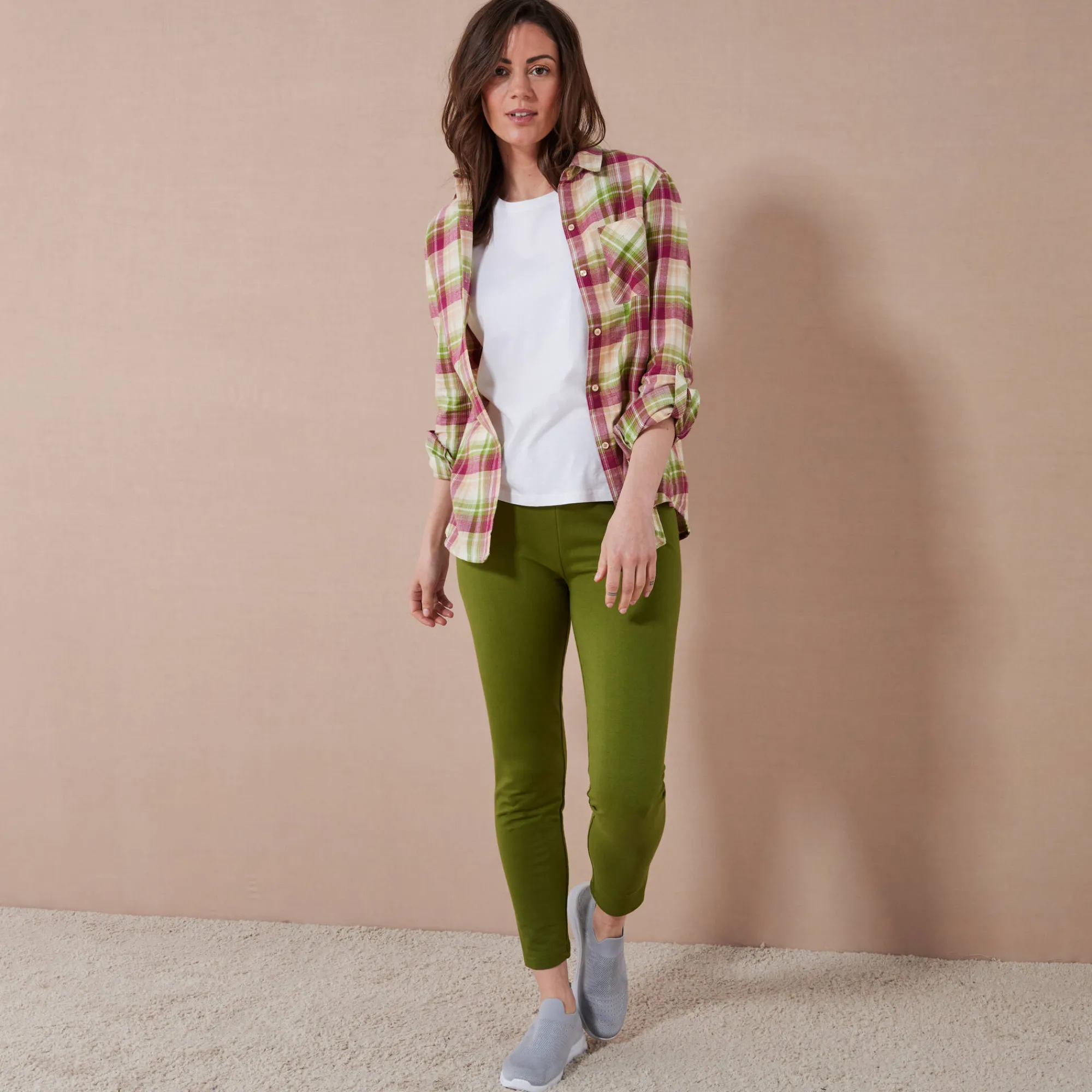 Legging<Blancheporte Koudewerende legging met hoge taille olijfgroen