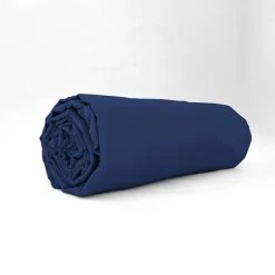 Hoeslaken<Blancheporte Krimpvrij hoeslaken in effen katoen blauw