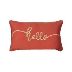 Feestdecoratie|Kussen<Blancheporte Kussen in tetrastof met borduursel terracotta