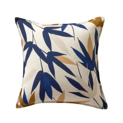 Kussen<Blancheporte Kussen met bladerenprint beige / marine