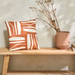 Kussen<Blancheporte Kussen met geometrische print terracotta / naturel