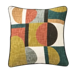 Kussen<Blancheporte Kussen met geometrische print zwart / terracotta