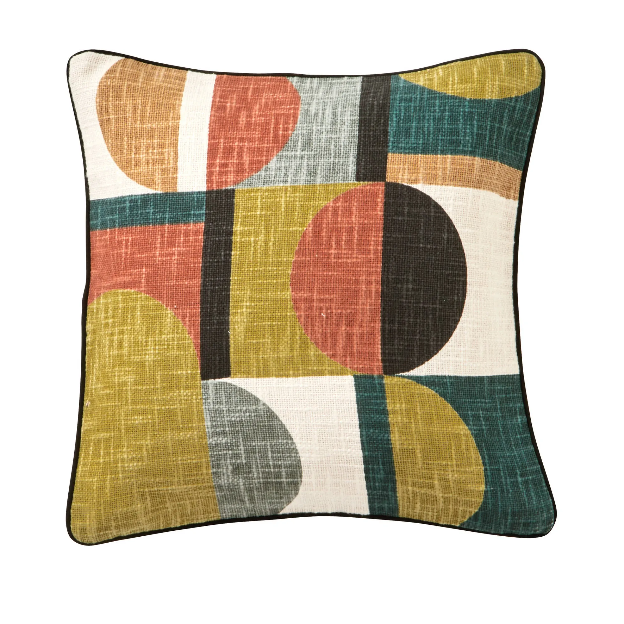 Kussen<Blancheporte Kussen met geometrische print zwart / terracotta