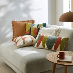 Kussen<Blancheporte Kussen met geometrische print ecru / groen