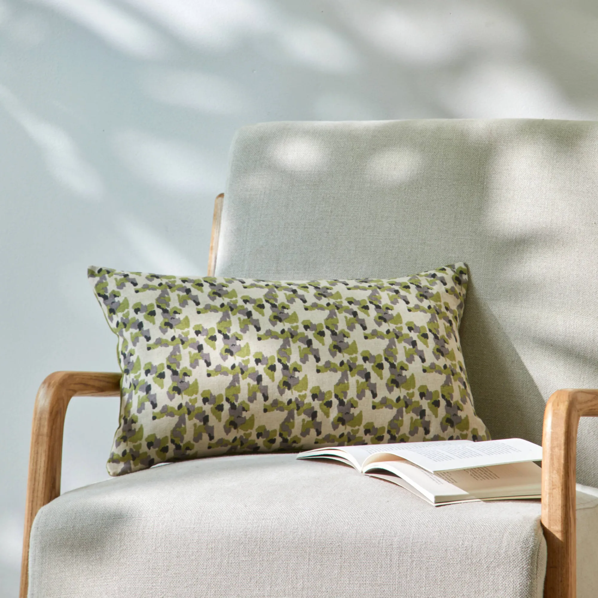 Kussen<Blancheporte Kussen met vlekkenprint naturel / groen