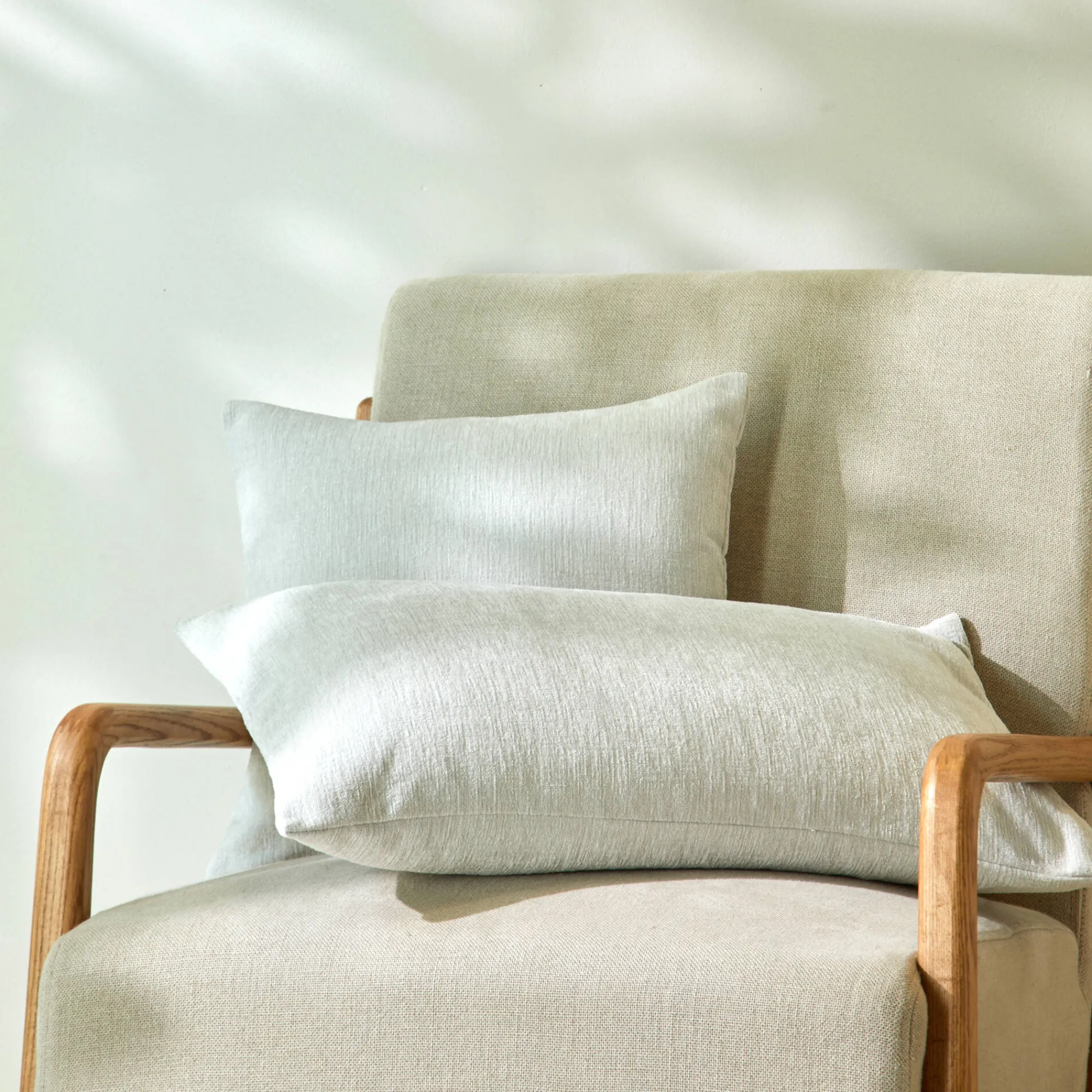 Kussenhoes<Blancheporte Kussenhoes in chenille - set van 2 parelgrijs