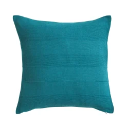 Kussenhoes<Blancheporte Kussenhoes in effen katoen met artisanaal weefsel - set van 2 eendenblauw