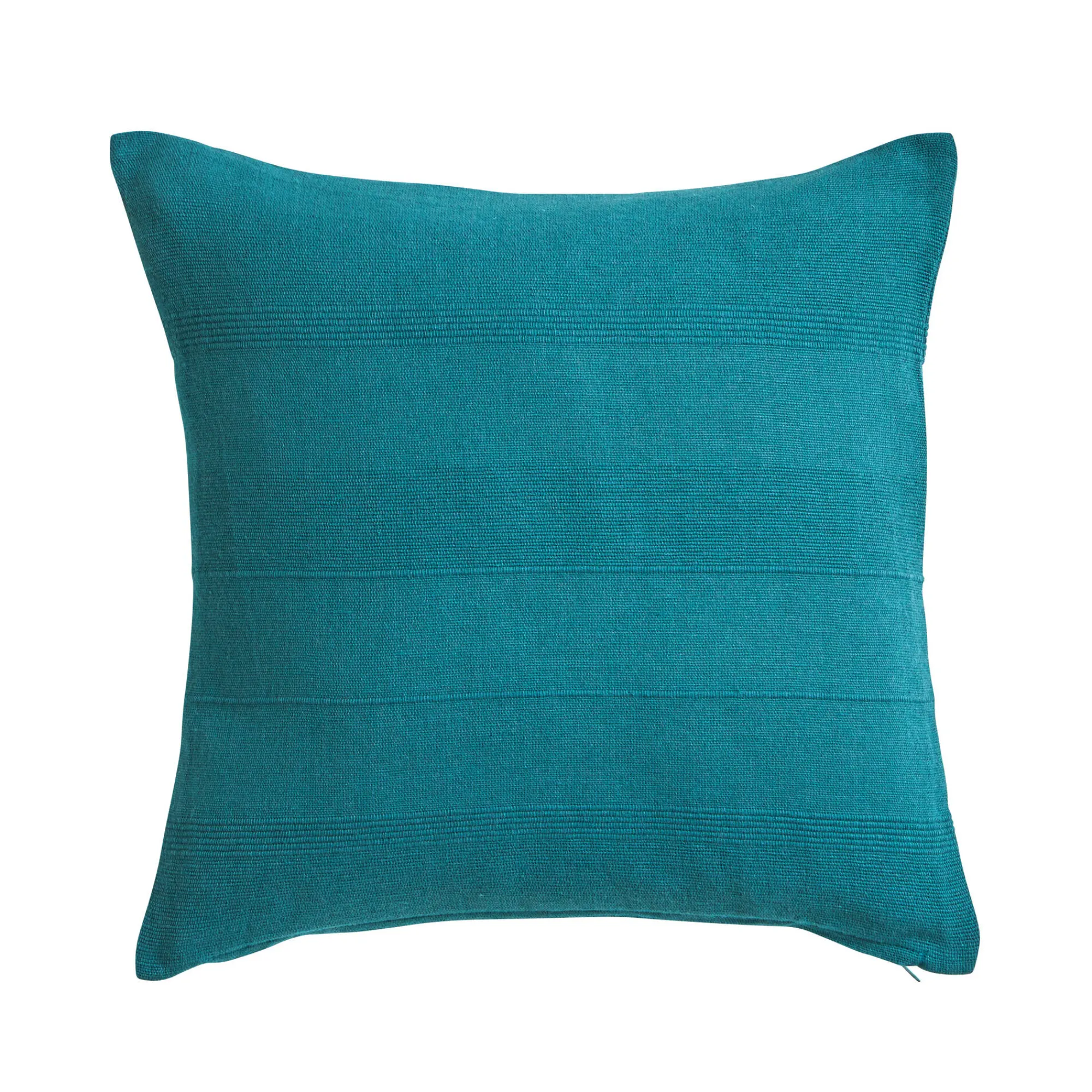 Kussenhoes<Blancheporte Kussenhoes in effen katoen met artisanaal weefsel - set van 2 eendenblauw