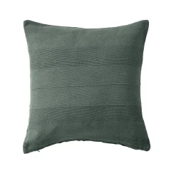 Kussenhoes<Blancheporte Kussenhoes in effen katoen met artisanaal weefsel - set van 2 grijsgroen
