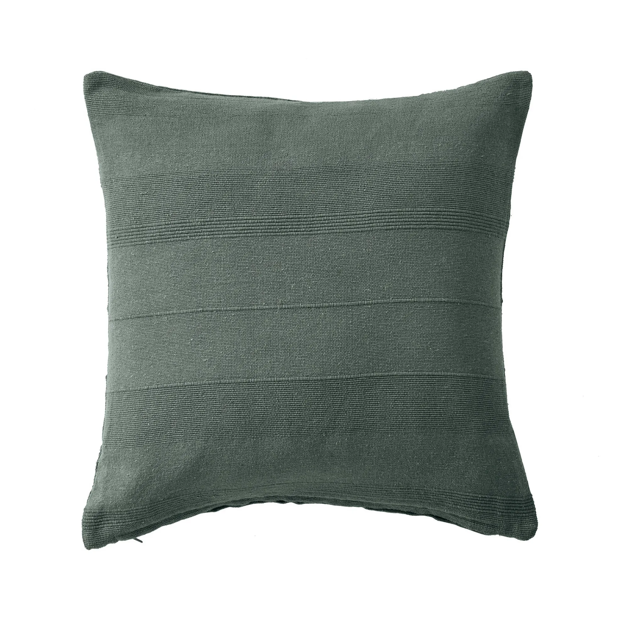 Kussenhoes<Blancheporte Kussenhoes in effen katoen met artisanaal weefsel - set van 2 grijsgroen