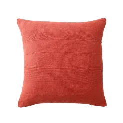 Kussenhoes<Blancheporte Kussenhoes in effen katoen met artisanaal weefsel - set van 2 terracotta