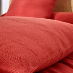 Kussenhoes<Blancheporte Kussenhoes in effen katoen met artisanaal weefsel - set van 2 terracotta