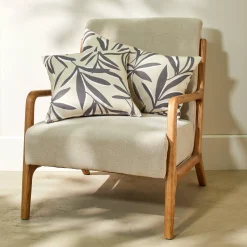 Kussenhoes<Blancheporte Kussenhoes met bladerenprint zandkleur