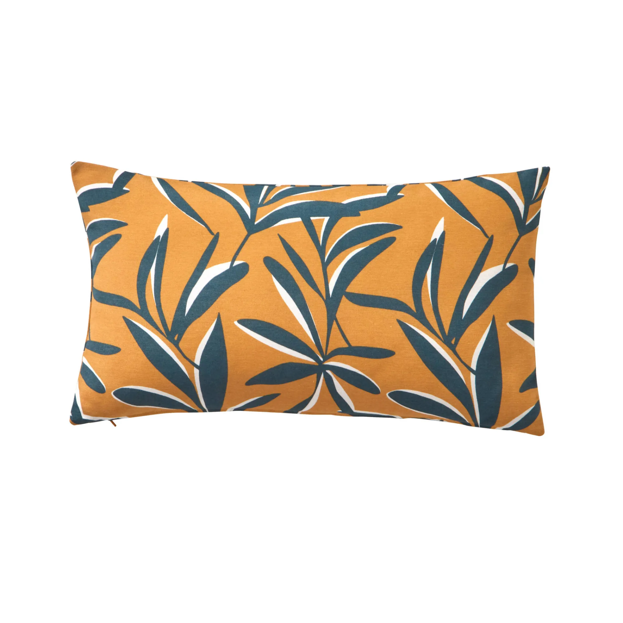 Kussenhoes<Blancheporte Kussenhoes met bladerenprint geel