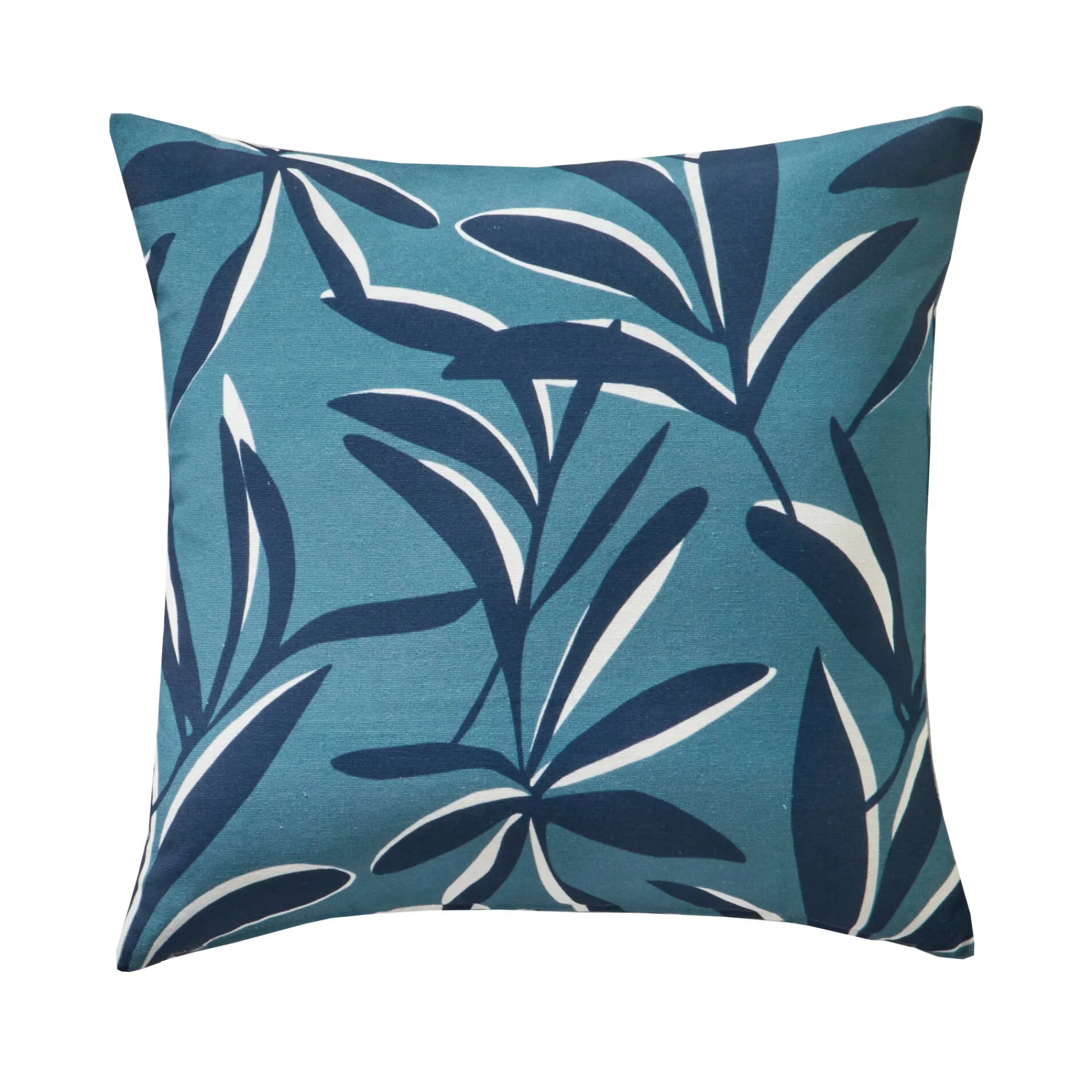 Kussenhoes<Blancheporte Kussenhoes met bladerenprint grijsblauw