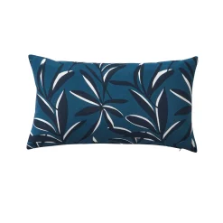 Kussenhoes<Blancheporte Kussenhoes met bladerenprint blauw
