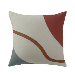 Kussenhoes<Blancheporte Kussenhoes met 'bochten' print - set van 2 ecru / terracotta