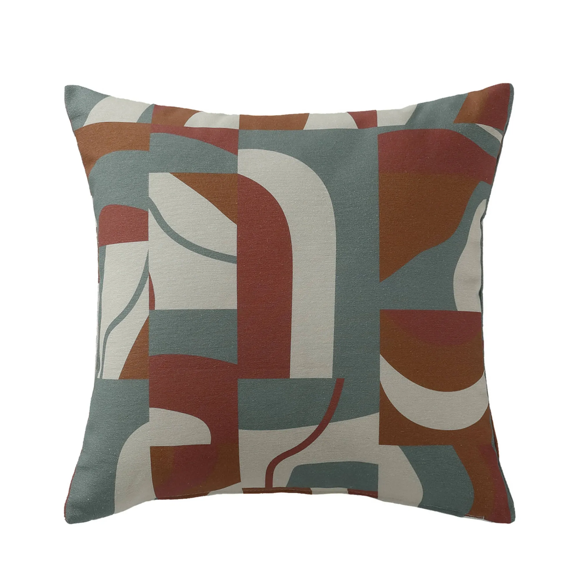 Kussenhoes<Blancheporte Kussenhoes met 'geometrische' print - set van 2 terracotta / karamel / eucalyptus
