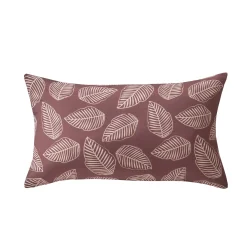 Kussenhoes<Blancheporte Kussenhoes met kleine bladerenprint - set van 2 wijnrood