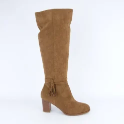Laarzen|Schoenen<Blancheporte Laarzen met hak, lintje aan de enkel karamel