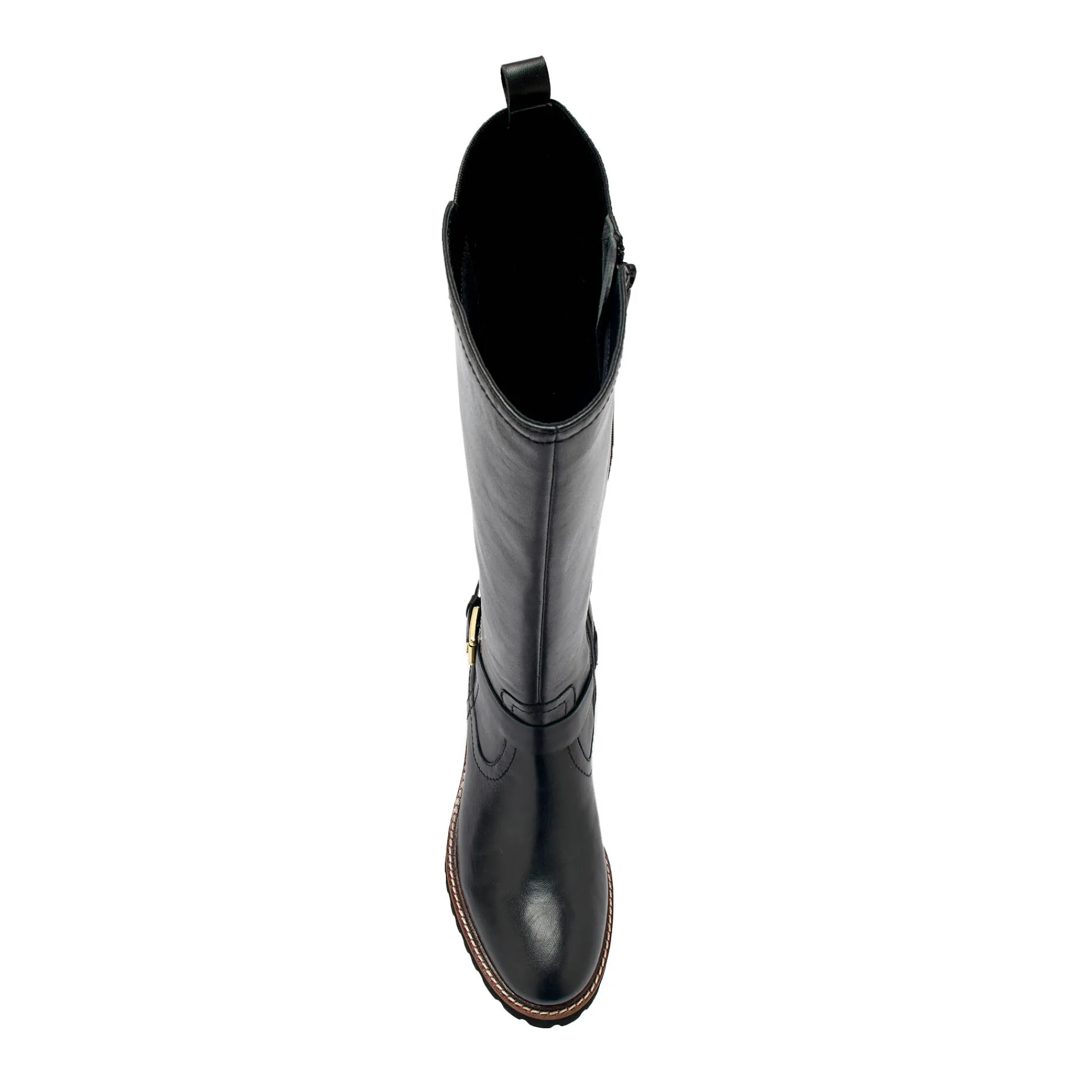 Laarzen|Schoenen<PédiConfort Laarzen met rits en elastiek, comfortbreedte, in leer zwart