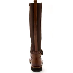 Laarzen|Schoenen<PédiConfort Laarzen met rits en elastiek, comfortbreedte, in leer bruin