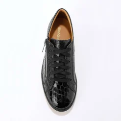 Feestelijke Schoenen|Baskets En Sneakers<Blancheporte Lage sneakers in soepel leer met kroko-effect en rits zwart