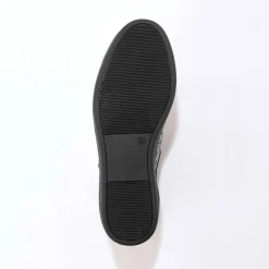Feestelijke Schoenen|Baskets En Sneakers<Blancheporte Lage sneakers in soepel leer met kroko-effect en rits zwart