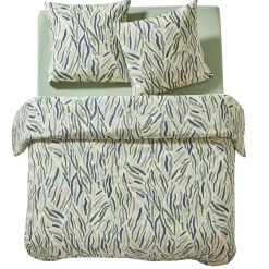 Delige Bedlinnenset<Blancheporte Lakenset Manu met geometrische print, in katoen zandkleur