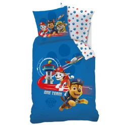 Bedlinnenset Kids|Delige Bedlinnenset<Patpatrouille Lakenset Paw Patrol - katoen blauw