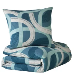 Delige Bedlinnenset<Blancheporte Lakenset, slo(o)p(en) + dekbedovertrek Ulysse, met grafische print, in katoen blauw