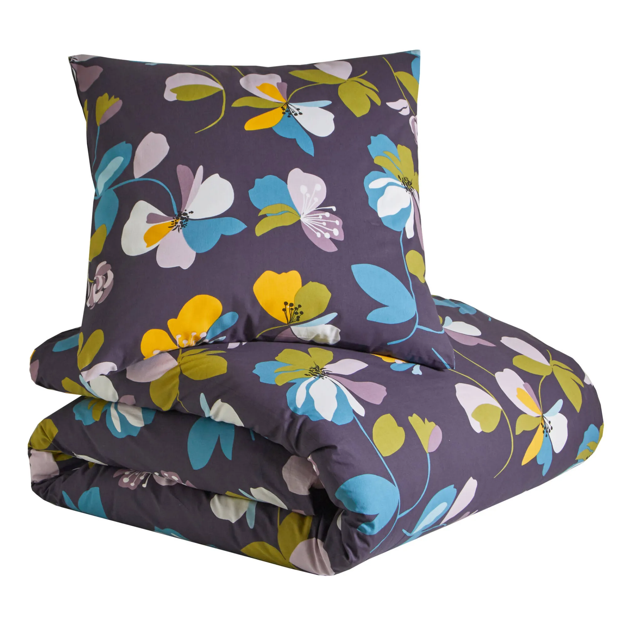 Delige Bedlinnenset<Blancheporte Lakenset Soizic met bloemenprint, in katoen aubergine
