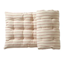 Vloerkussen<Blancheporte Lang, decoratief kussen in artisanaal weefsel naturel / terracotta