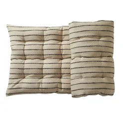 Vloerkussen<Blancheporte Lang, decoratief kussen in artisanaal weefsel naturel / zwart