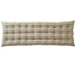 Vloerkussen<Blancheporte Lang, decoratief kussen in artisanaal weefsel naturel / zwart