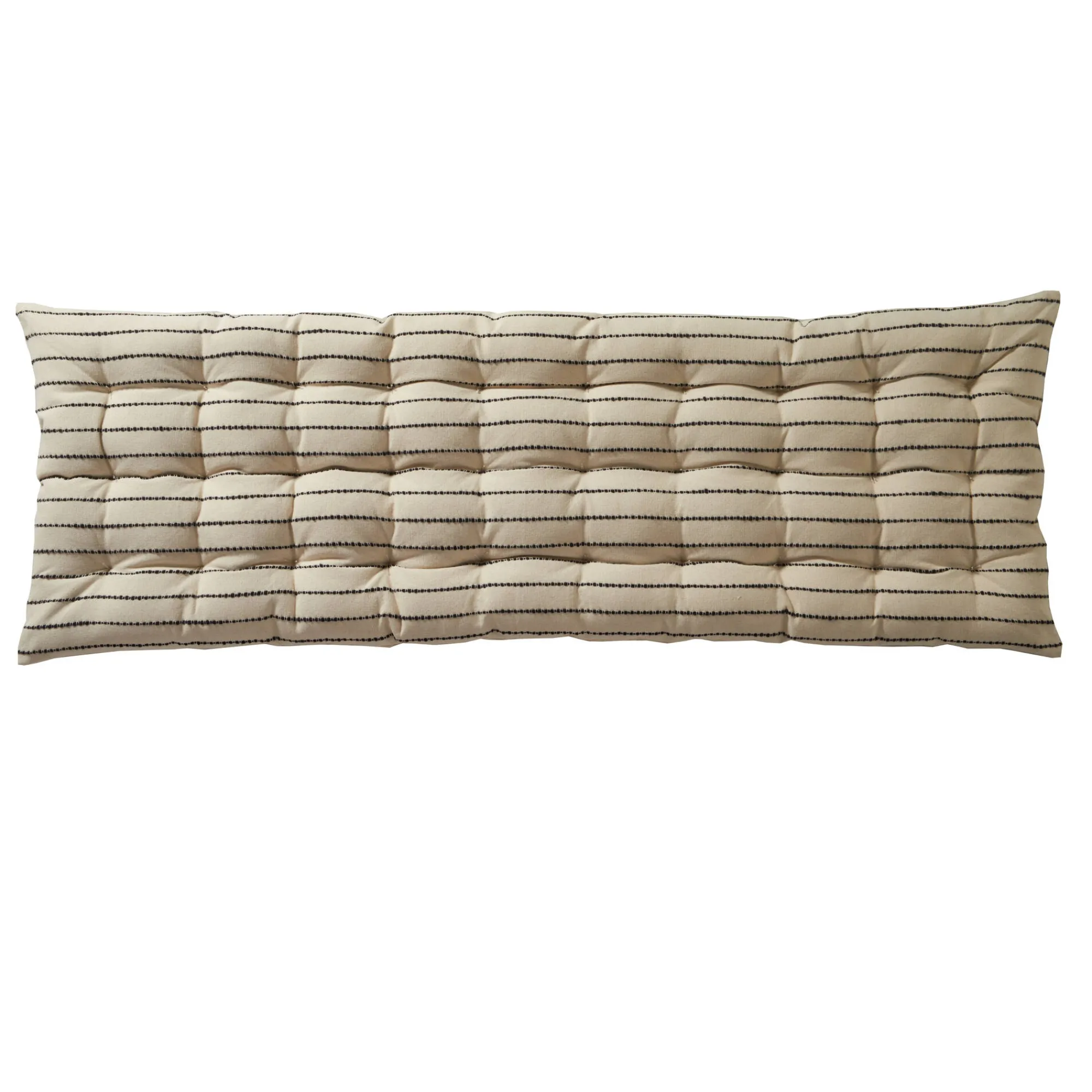 Vloerkussen<Blancheporte Lang, decoratief kussen in artisanaal weefsel naturel / zwart