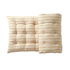 Vloerkussen<Blancheporte Lang, decoratief kussen in artisanaal weefsel naturel / honing