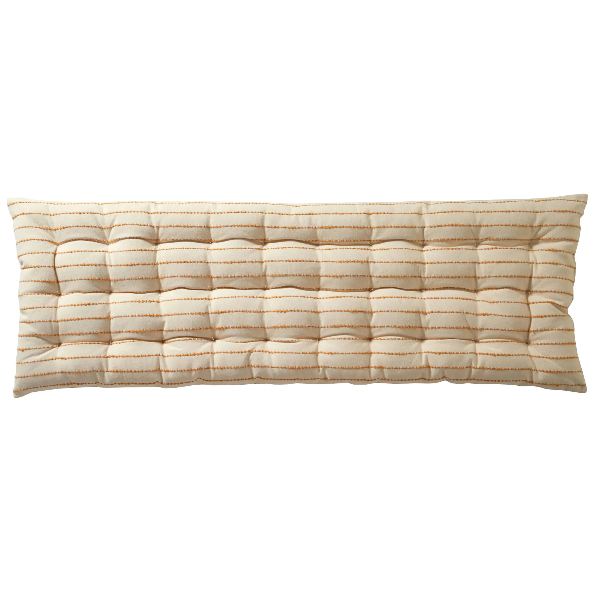 Vloerkussen<Blancheporte Lang, decoratief kussen in artisanaal weefsel naturel / honing