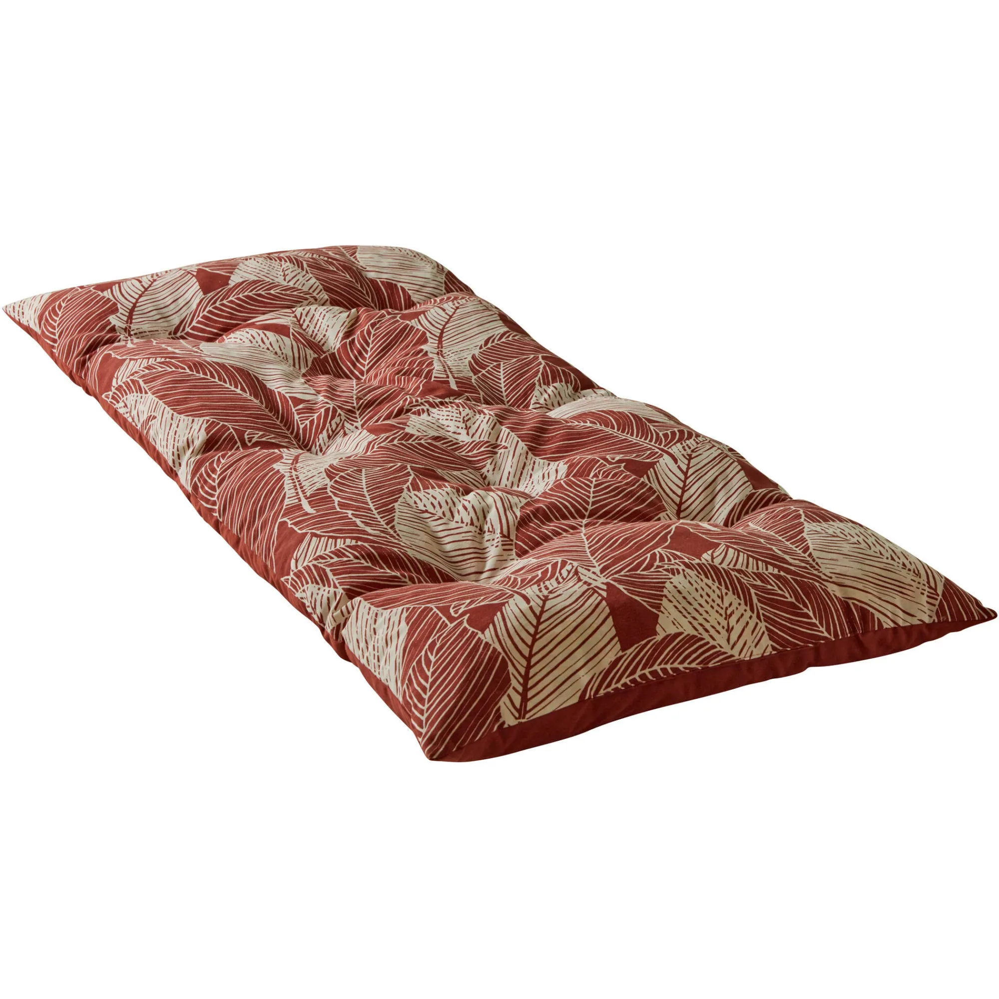Vloerkussen<Blancheporte Lang, decoratief kussen met bladerenprint terracotta