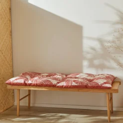 Vloerkussen<Blancheporte Lang, decoratief kussen met bladerenprint terracotta