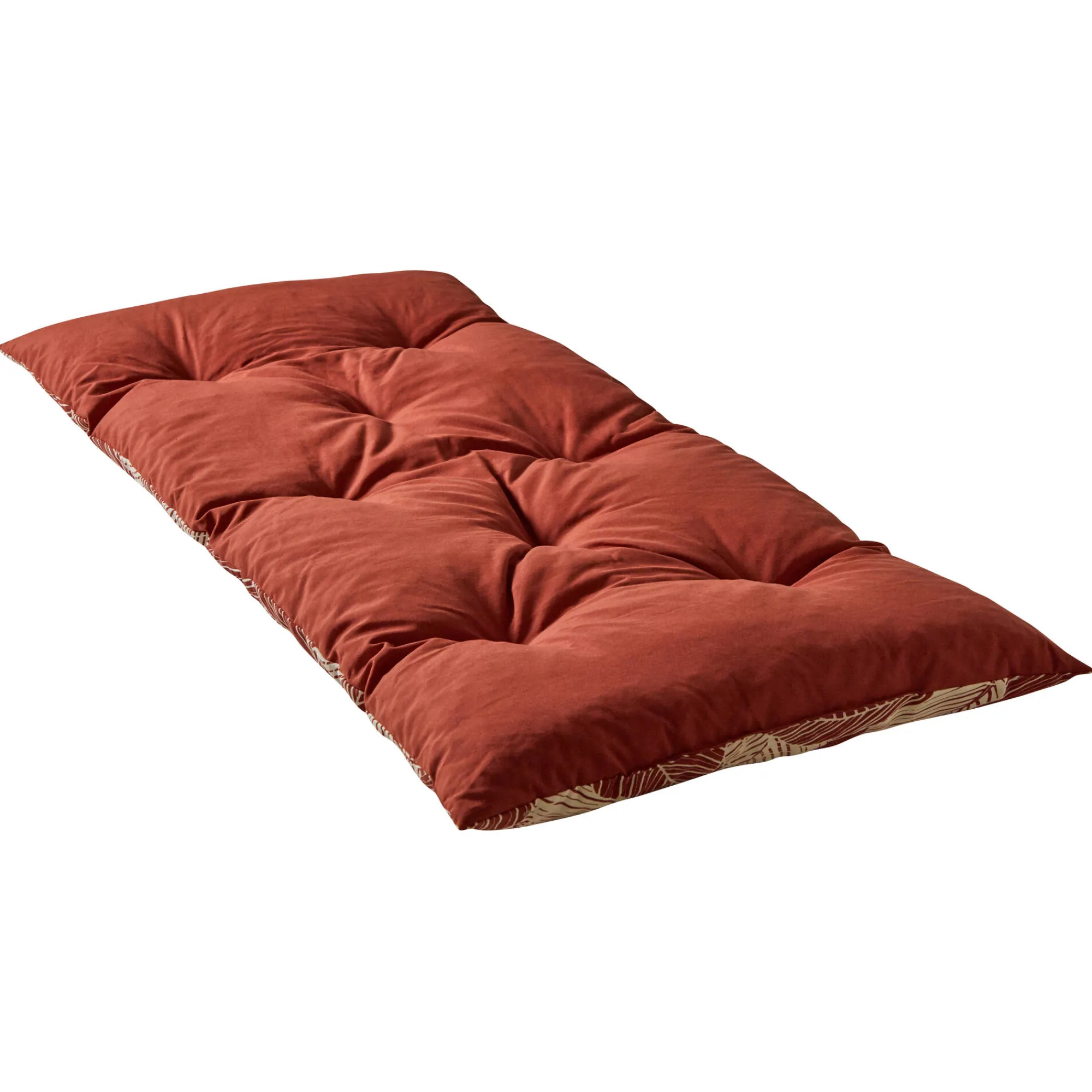 Vloerkussen<Blancheporte Lang, decoratief kussen met bladerenprint terracotta
