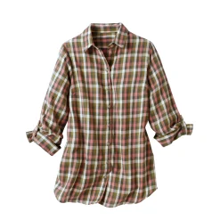 Bloes En Tuniek<Blancheporte Lang hemd met ingeweven ruitjes, flanel groen / roze