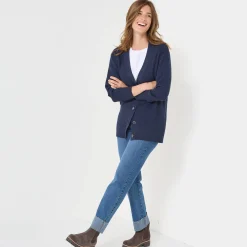 Trui En Vest<Blancheporte Lang vest met knoopsluiting inktblauw