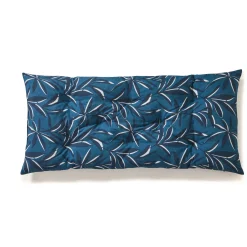 Vloerkussen<Blancheporte Lang vloerkussen met bladerenprint blauw