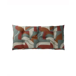 Vloerkussen<Blancheporte Lang vloerkussen met 'geometrische' print terracotta / karamel / eucalyptus