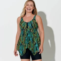 Badmode|Badmode<Blancheporte Lange bikinishort Cambuja zwart / groen