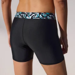 Badmode|Badmode<Blancheporte Lange bikinishort met bedrukte tailleband Upala zwart / turkoois